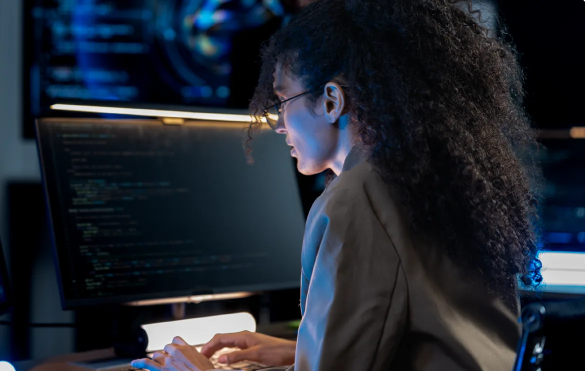 Brava security specialist monitoring systems on multiple screens